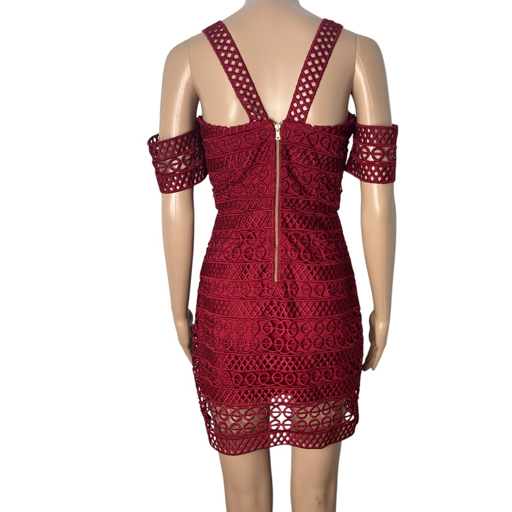 Revolve x Saylor Amelie Red Lace Cut Out Party Cocktail Mini Dress - Picture 4 of 11